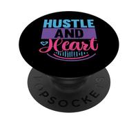 Cita Motivacional inspiradora de Hustle and Heart PopSockets PopGrip Adhesivo