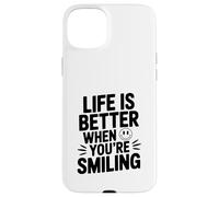 Cita Motivacional Life is Better When You'Re Smiling Carcasa para iPhone 15 Plus