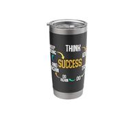 Cita motivacional Motivación Éxito Inspiración Mentalidad Vaso térmico de acero inoxidable de doble pared