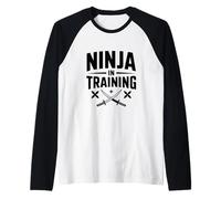 Cita Motivacional Ninja en Entrenamiento para futuros Guerreros Camiseta Manga Raglan