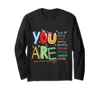 Cita Motivacional para niños You Are Smart Brave Strong Kind Manga Larga
