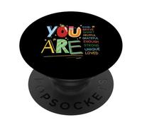 Cita Motivacional para niños You Are Smart Brave Strong Kind PopSockets PopGrip Adhesivo