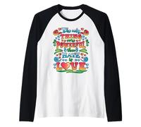 Cita Motivacional Retro Más poderosa Que el Odio es el Amor Camiseta Manga Raglan