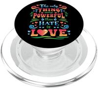 Cita Motivacional Retro Más poderosa Que el Odio es el Amor PopSockets PopGrip para MagSafe