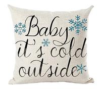 Cita Negra: Bebé, Hace Frío Afuera. Copos De Nieve. Invierno. Fundas para Almohadones Suave Fundas Cojines Moderna Funda De Almohada para Silla Dormitorio Sofá 45X45Cm