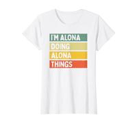 Cita Personalizada Divertida con Texto en inglés I'm Alona Doing Alona Things Camiseta gráfica económica, Mujer, Blanco, S