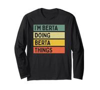 Cita Personalizada Divertida con Texto en inglés I'm Berta Doing Berta Things Manga Larga