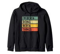 Cita Personalizada Divertida con Texto en inglés I'm Berta Doing Berta Things Sudadera con Capucha