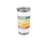 Cita personalizada divertida con texto en inglés "I'm Dov Doing Dov Thing" Vaso térmico de acero inoxidable de doble pared