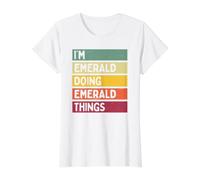 Cita Personalizada Divertida con Texto en inglés I'm Emerald Doing Emerald Thing Camiseta gráfica económica, Mujer, Blanco, XL
