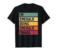 Cita Personalizada Divertida con Texto en inglés I'm Emerald Doing Emerald Thing Camiseta gráfica económica, Hombre, Negro, S