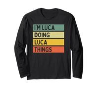 Cita Personalizada Divertida con Texto en inglés I'm Luca Doing Luca Things Manga Larga