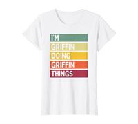 Cita Personalizada Divertida de I'm Griffin Doing Griffin Things Camiseta gráfica económica, Mujer, Blanco, XS