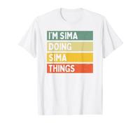 Cita Personalizada Divertida de I'm Sima Doing Sima Things Camiseta gráfica económica, Hombre, Blanco, XL