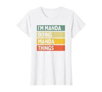 Cita Personalizada Divertida I'm Manda Doing Manda Things Camiseta gráfica económica, Mujer, Blanco, S