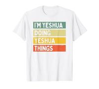Cita Personalizada Divertida I'm Yeshua Doing Yeshua Things Camiseta gráfica económica, Hombre, Blanco, S