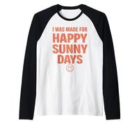 Cita Positiva audaz Feliz Verano estética Cara Sonriente Camiseta Manga Raglan