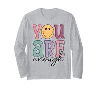 Cita Positiva de Amor Propio, Bonito gráfico de Ojos de corazón y Cara Feliz Manga Larga