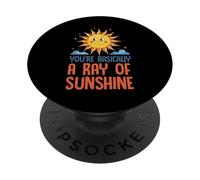 Cita Positiva de Eres un Rayo de Sol, un Sol Sonriente PopSockets PopGrip Adhesivo
