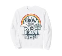 Cita Positiva inspiradora Retro Arco Iris Crecimiento Personal Sudadera