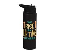 Cita Positiva Nos Levantamos Levantando Otros Hombres Mujeres Niños Stainless Steel Insulated Water Bottle