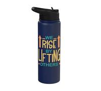 Cita Positiva Nos Levantamos Levantando Otros Hombres Mujeres Niños Stainless Steel Insulated Water Bottle