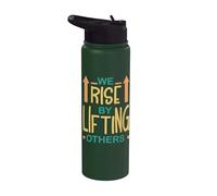 Cita Positiva Nos Levantamos Levantando Otros Hombres Mujeres Niños Stainless Steel Insulated Water Bottle