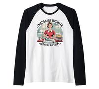 Cita retro de planchado emocionalmente arrugado de todos modos Camiseta Manga Raglan