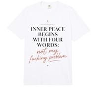 Cita sarcástica Divertida de la Paz Interior Comienza con Cuatro Palabras Comfort Colors Adult Heavyweight T-Shirt