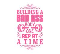 Cita y dicho de gimnasio: Construyendo un cuerpo increíble. Calcomanías de letras 36x61.1cm Autoadhesivo Rosa