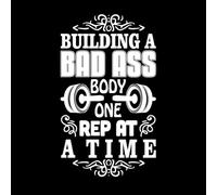 Cita y dicho de gimnasio: Construyendo un cuerpo increíble. Decoración de vinilo para pared 57.6x97.8cm Varios tamaños Blanco