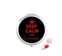Citar a Keep Calm Rojo Negro Travel bolsillo píldora caso medicina dispensador espejo regalo caja de almacenamiento