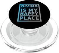 Citas de buceFunny Divers Humor El Buceo es mi Lugar Feliz PopSockets PopGrip para MagSafe