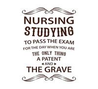 Citas de enfermeras: estudiar enfermería es amar la impresión tipográfica. Pegatinas de pared 36x49.2cm Removible sin dejar pegamento Café