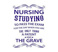 Citas de enfermeras: estudiar enfermería es amar la impresión tipográfica. Pegatinas de pared 50.4x68.9cm Autoadhesivo Azul oscuro