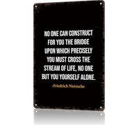 Citas De Friedrich Nietzsche Letreros De Estaño Impermeable Letrero De Lata Decoración Placa Metálica para Salón Baño Granja 20X30Cm