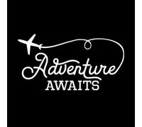 Citas de "La aventura te espera" Viajes de aventura Aventurero Calcomanías de pared 54x101.7cm Varios tamaños Blanco