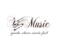 Citas de personajes musicales La música habla Fracaso del discurso Calcomanías de pared de papel adhesivo 28x61.1cm Pegatinas para vidrio Café