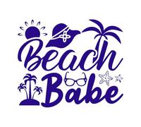 Citas de verano que dicen los amantes Calcomanías de pared de PVC 49.2x59cm No se cae Azul oscuro