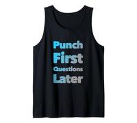 Citas Divertidas de Boxeo Funny Boxer Punch primeras Preguntas más Tarde Camiseta sin Mangas