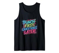 Citas Divertidas de Boxeo Funny Boxer Punch primeras Preguntas más Tarde Camiseta sin Mangas