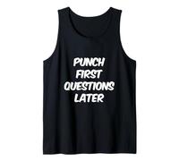 Citas Divertidas de Boxeo Funny Boxer Punch primeras Preguntas más Tarde Camiseta sin Mangas