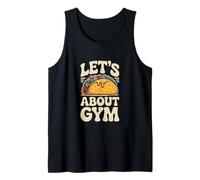 Citas divertidas de gimnasio motivacionales Tacos Let's Taco About Gym Camiseta sin Mangas