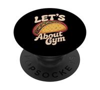 Citas divertidas de gimnasio motivacionales Tacos Let's Taco About Gym PopSockets PopGrip Adhesivo