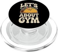 Citas divertidas de gimnasio motivacionales Tacos Let's Taco About Gym PopSockets PopGrip para MagSafe