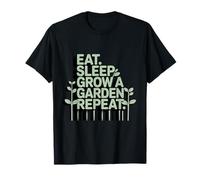 Citas Divertidas del jardín Comer Dormir Crecer un jardín Repetir jardinería Camiseta
