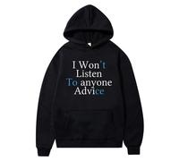 Citas Divertidas Hoodie Quirky Tendencia Casual Streetwear con Impresión Única Pullover