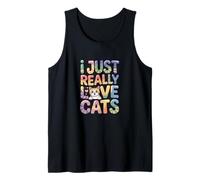 Citas Divertidas para Amantes de los Gatos Kitty Me encantan los Gatos Meme Camiseta sin Mangas