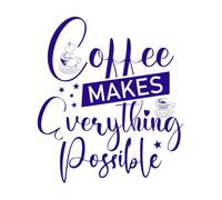 Citas divertidas sobre el café para los amantes del café Calcomanías de letras 42x47.7cm No daña la superficie de la pared Azul oscuro