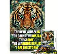 Citas El susurro del Diablo Rompecabezas para Adolescentes 1000 Piezas Recuerdo Mejora Calma Relajación Colección de Arte de Corte Claro Pieza (38x52cm)